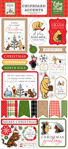 Winnie The Pooh Christmas 6x13 Chipboard Accents