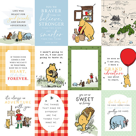 Winnie The Pooh: 3x4 Journaling Cards 12x12 Patterned Paper