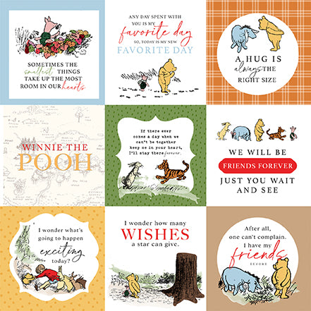 Winnie The Pooh: 4x4 Journaling Cards 12x12 Patterned Paper