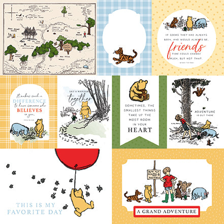 Winnie The Pooh: Multi Journaling Cards 12x12 Patterned Paper