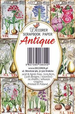 Antique - MINI scrapbook papirer (24 stk)