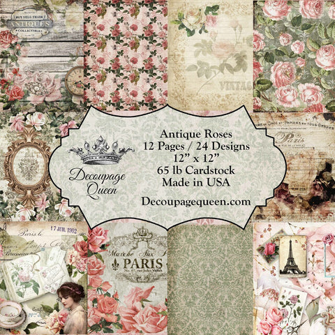 Antique Roses scrapbook set 6x6