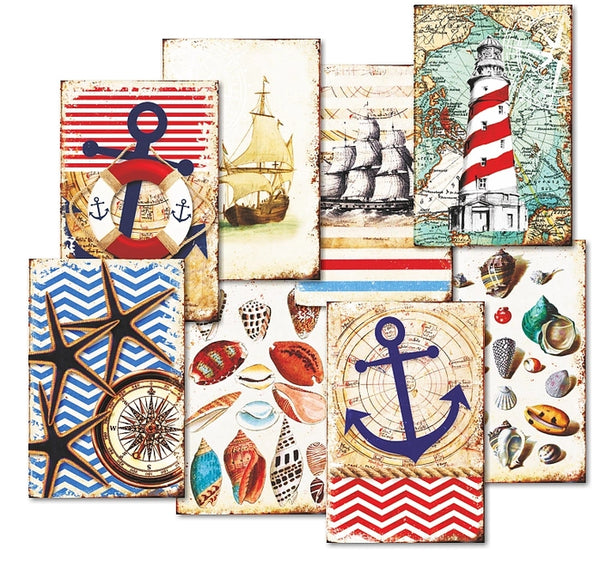 By the Sea - MINI scrapbook papirer (24 stk)