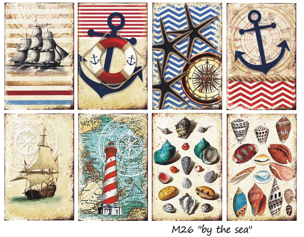 By the Sea - MINI scrapbook papirer (24 stk)