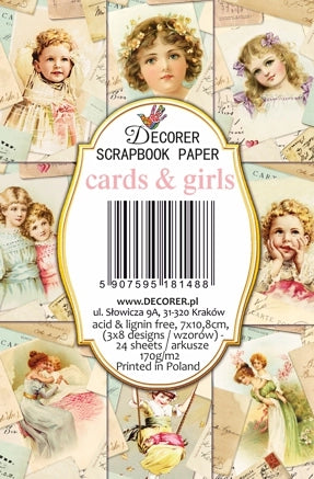 Cards & Girls - MINI scrapbook papirer (24 stk)