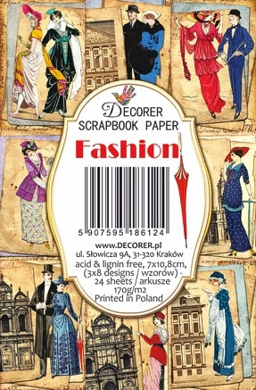 Fashion - MINI scrapbook papirer (24 stk)