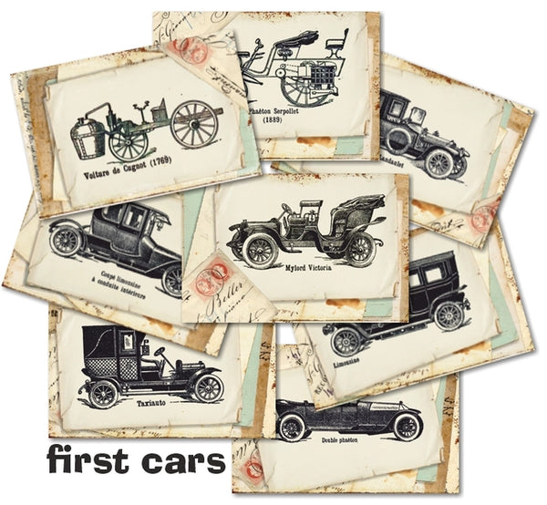 First Cars - MINI scrapbook papirer (24 stk)