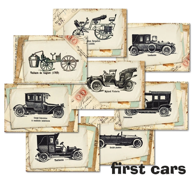 First Cars - MINI scrapbook papers (24 pcs)