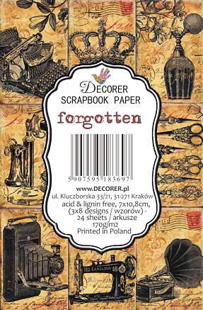 Forgotten - MINI scrapbook papirer (24 stk)