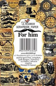 For Him - MINI scrapbook papirer (24 stk)