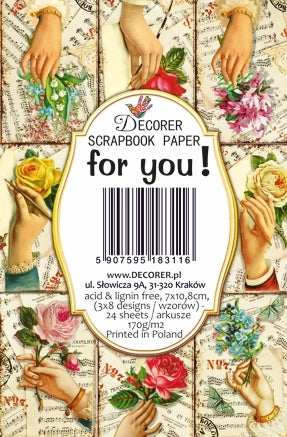 For You - MINI scrapbook papirer (24 stk)