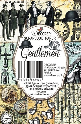 Gentlemen - MINI scrapbook papirer (24 stk)