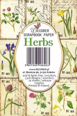 Herbs - MINI scrapbook papirer (24 stk)