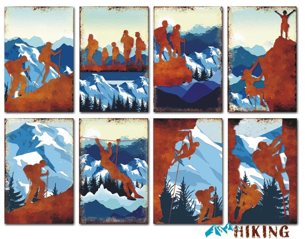 Hiking - MINI scrapbook papirer (24 stk)