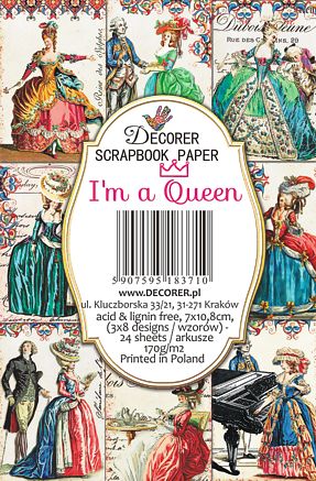 I'm A Queen - MINI scrapbook papirer (24 stk)