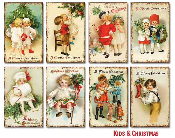 Kids & Christmas - MINI scrapbook papirer (24 stk)