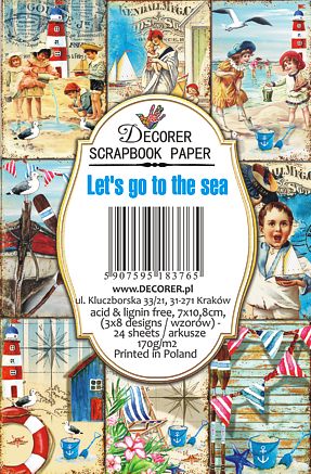 Let's Go To the Sea - MINI scrapbook papirer (24 stk)