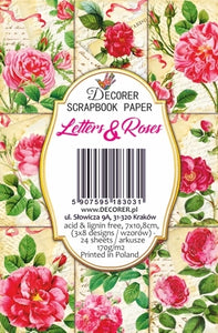 Letters & Roses - MINI scrapbook papirer (24 stk)