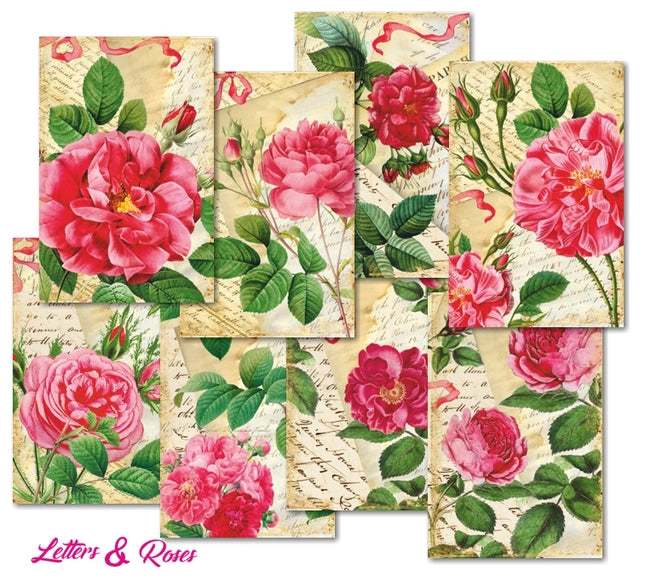 Letters & Roses - MINI scrapbook papirer (24 stk)