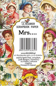 Mrs - MINI scrapbook papirer (24 stk)