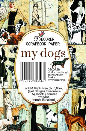 My Dogs - MINI scrapbook papirer (24 stk)