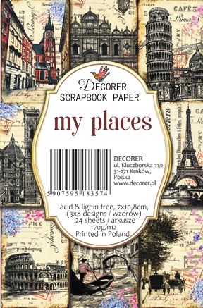 My Places - MINI scrapbook papirer (24 stk)