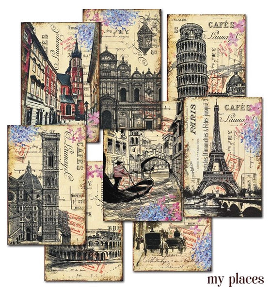 My Places - MINI scrapbook papirer (24 stk)