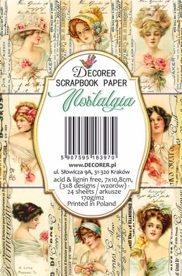 Nostalgia - MINI scrapbook papirer (24 stk)