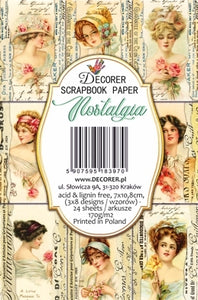 Nostalgia - MINI scrapbook papirer (24 stk)