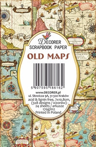 Old Maps - MINI scrapbook papirer (24 stk)