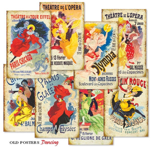 Old Posters Dancing - MINI scrapbook papirer (24 stk)