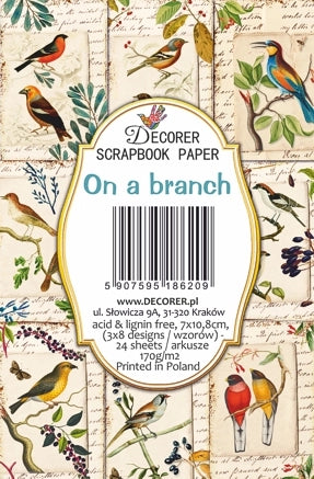 On A Branch - MINI scrapbook papirer (24 stk)