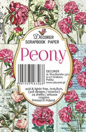 Peony - MINI scrapbook papirer (24 stk)