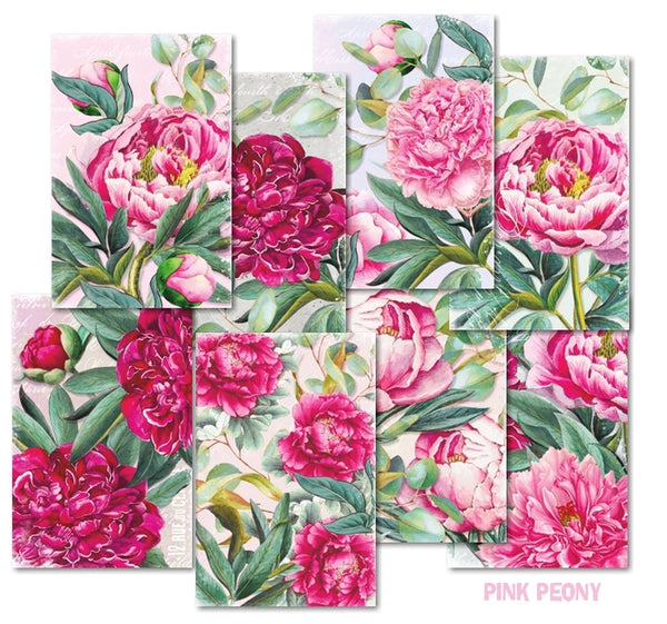 Pink Peony - MINI scrapbook papirer (24 stk)