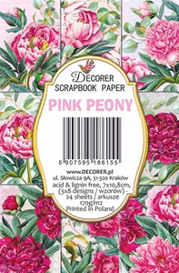 Pink Peony - MINI scrapbook papirer (24 stk)