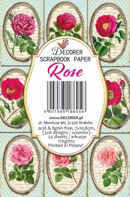 Rose - MINI scrapbook papirer (24 stk)