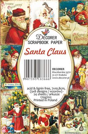 Santa Claus - MINI scrapbook papirer (24 stk)