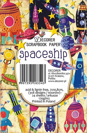 Spaceship - MINI scrapbook papirer (24 stk)