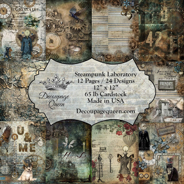 Steampunk Laboratory scrapbook set 6x6