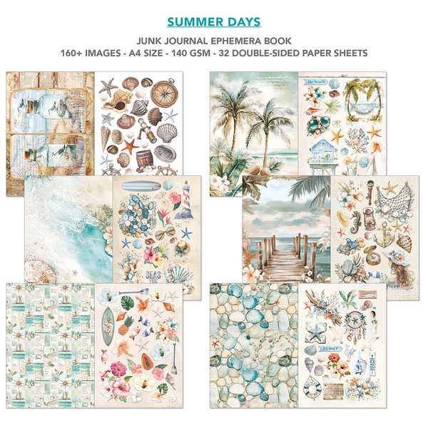 Summer Days utklippsbok A4 (32 sider)
