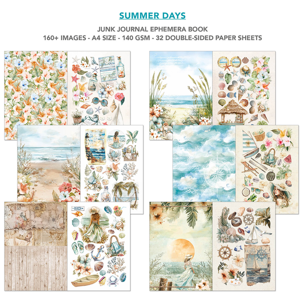 Summer Days utklippsbok A4 (32 sider)