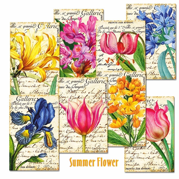 Summer Flower - MINI scrapbook papirer (24 stk)