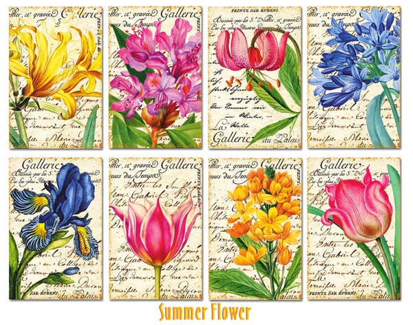 Summer Flower - MINI scrapbook papirer (24 stk)