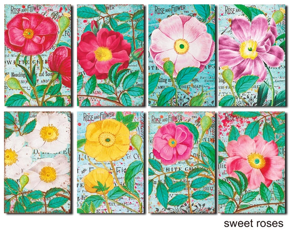 Sweet Roses - MINI scrapbook papirer (24 stk)