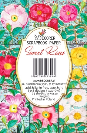 Sweet Roses - MINI scrapbook papirer (24 stk)