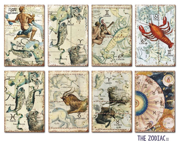 The Zodiac II - MINI scrapbook papers (24 pcs)