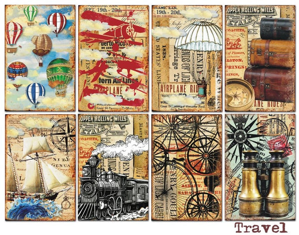 Travel - MINI scrapbook papirer (24 stk)