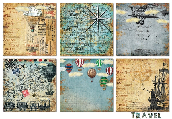 Travel - 8x8 papers (18 pieces)