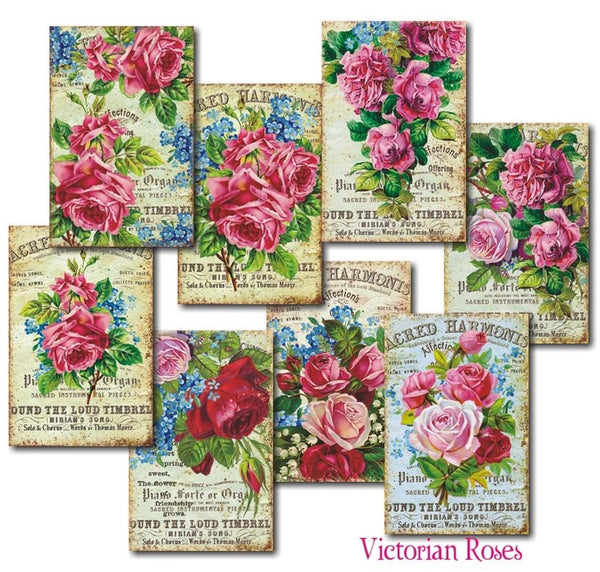 Victorian Roses - MINI scrapbook papirer (24 stk)