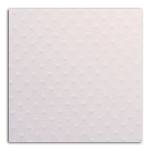 Mahé kartong - White embossed dots 12x12